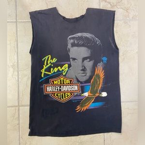 Vintage 1991 Harley Davidson/Elvis Presley muscle tank
top